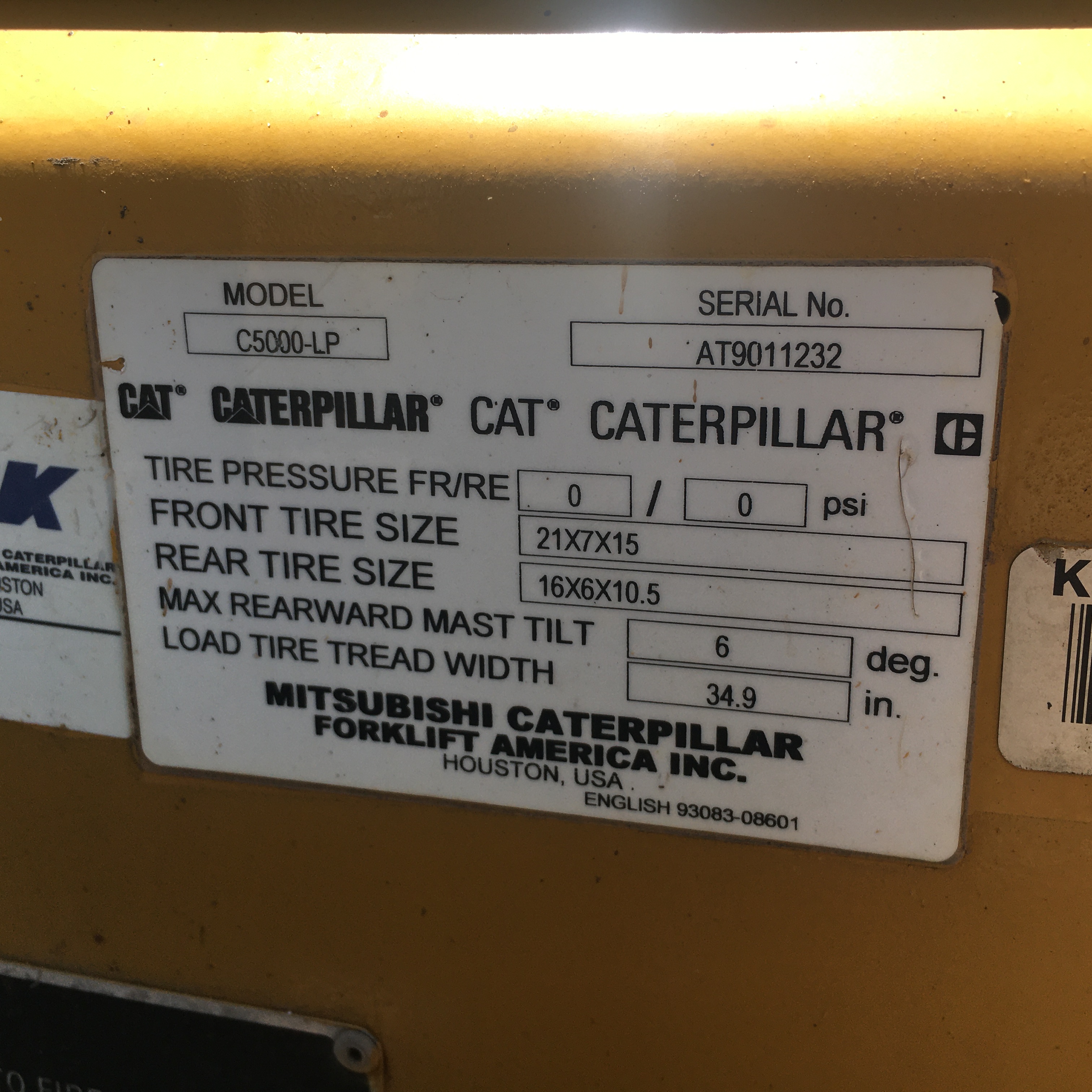 MONTACARGA A GAS LP CAT C5000LP Venta de Maquinaria Wiebe